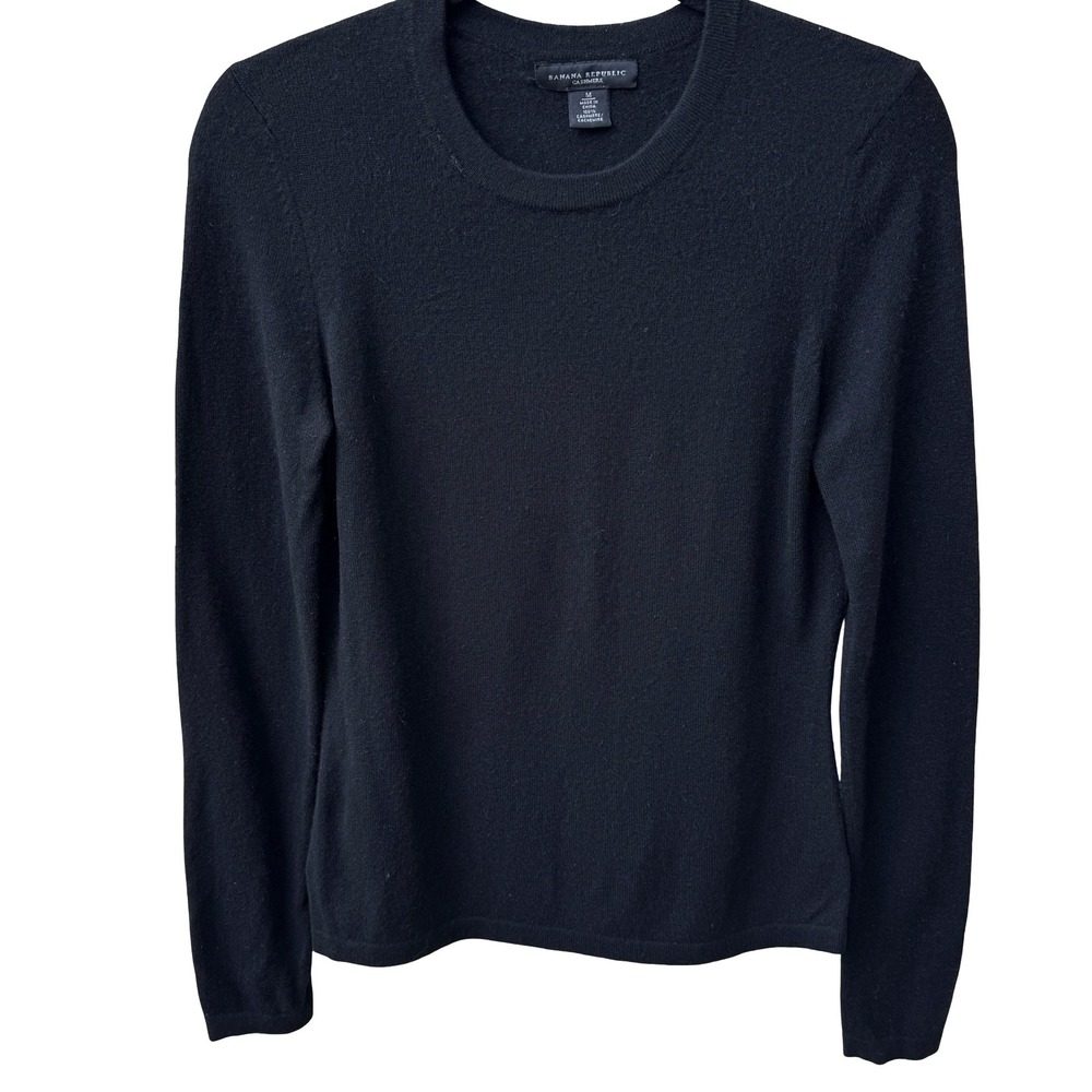 Banana Republic Vintage 100% Cashmere Quiet Luxury Minimalist Sweater Black M